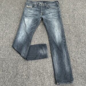 Diesel Buster Jeans Mens Fits 34x33* Blue Regular Tapered Denim Casual Whiskers